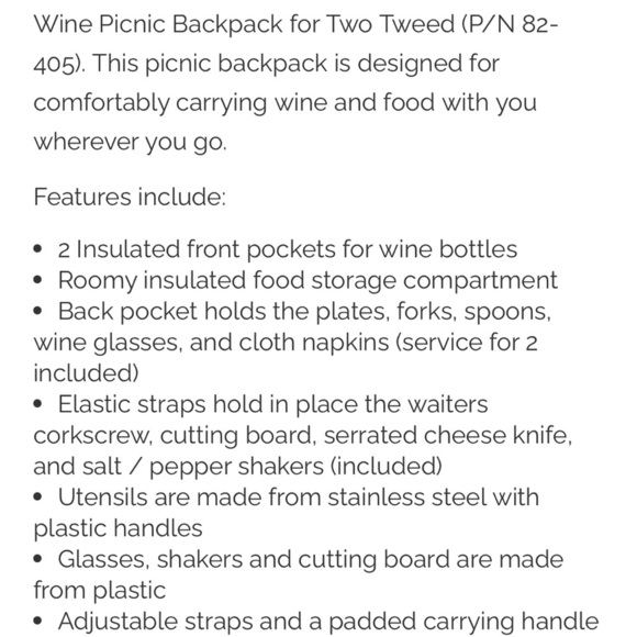 Epic Wine Picnic Tote NWT - Picture 12 of 12